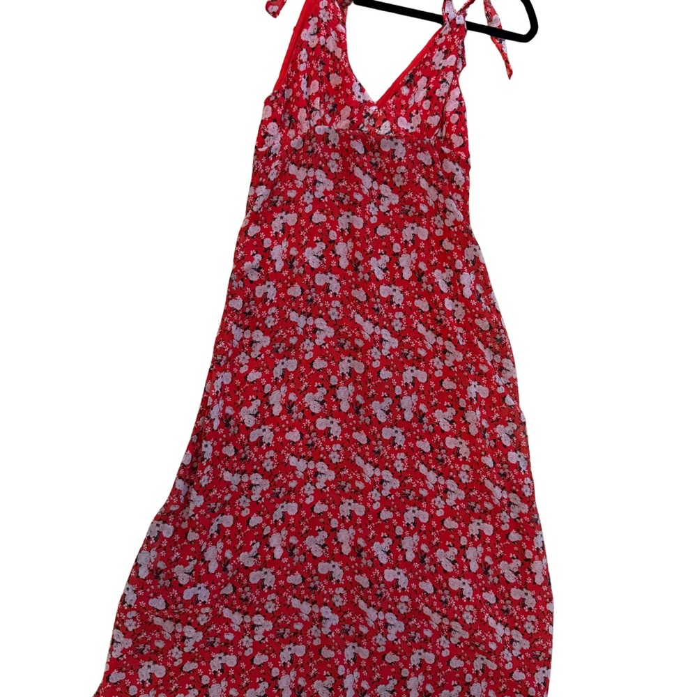 Floral Red Dress